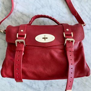 Mulberry Alexa Polished Buffalo Satchel/Handbag in Red